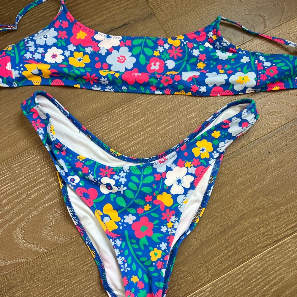 Bright Swimwear - Floral Bikini Set in Blue